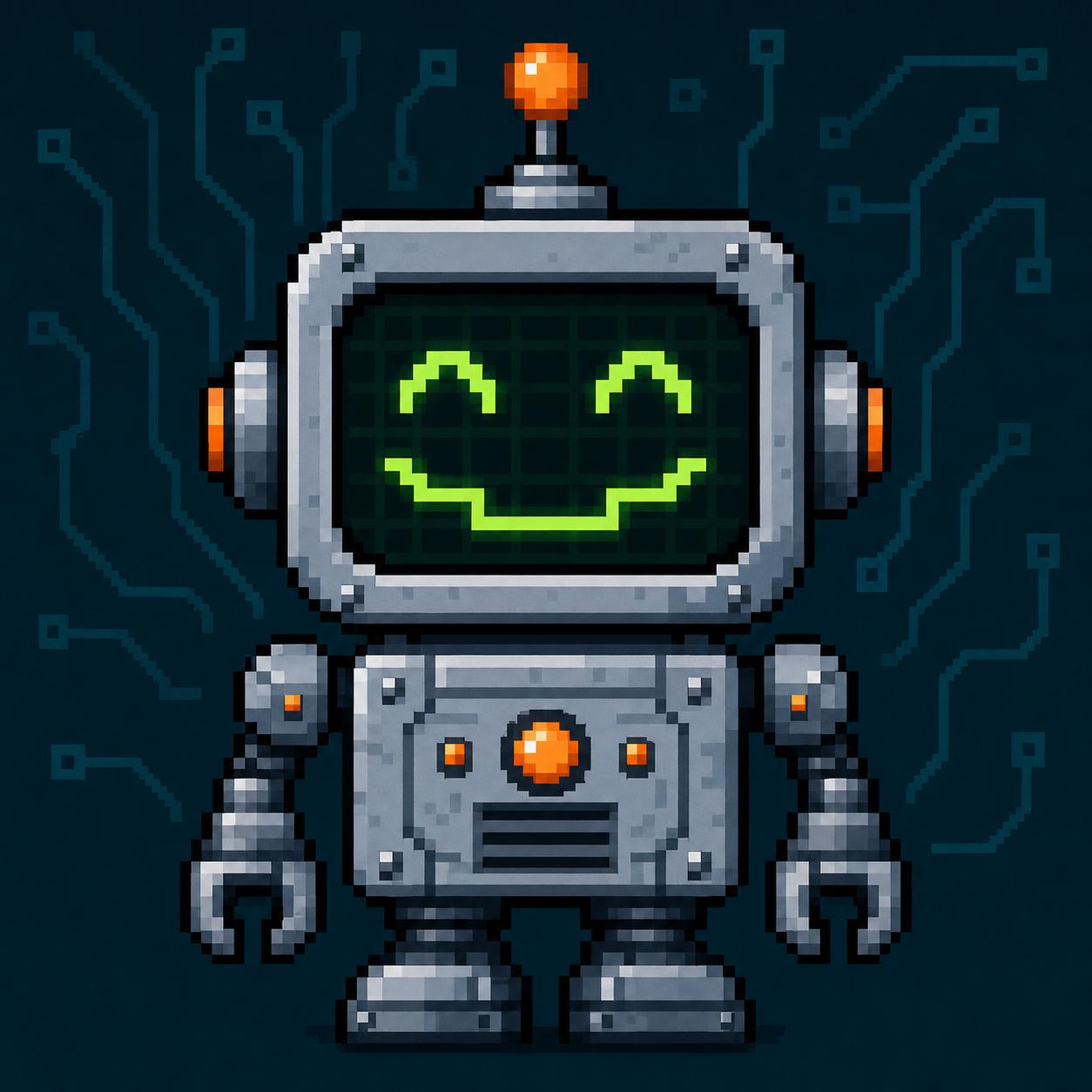 Retro Robot Pixel Avatar