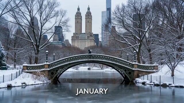 Central Park Bow Bridge Year Timelapse