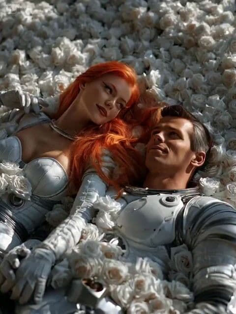 Sci-Fi Romance in White Roses