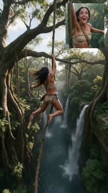Fearless Explorer Swings Through Jungle