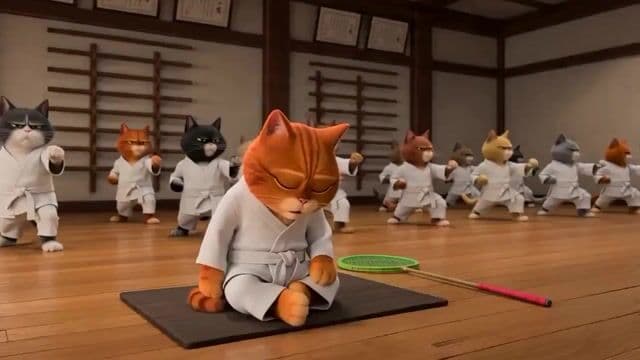 Sleepy Cat Taekwondo Chase