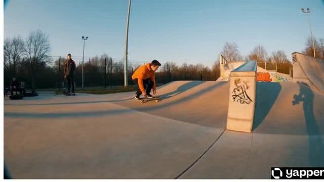 Skateboarder Kickflip at Golden Hour
