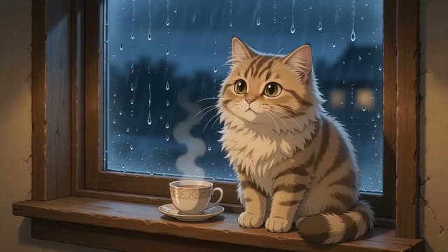 雨窗边的猫