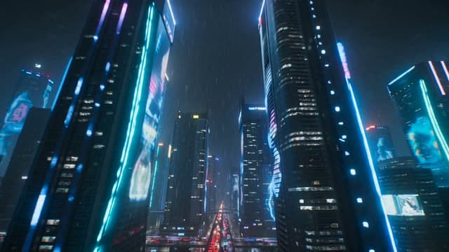 赛博城市雨夜巡航